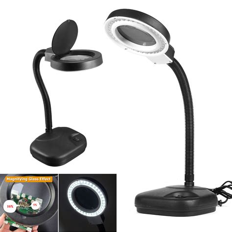 40 led lighting desktop table desk flexible magnifying lamp 5x-10x ...