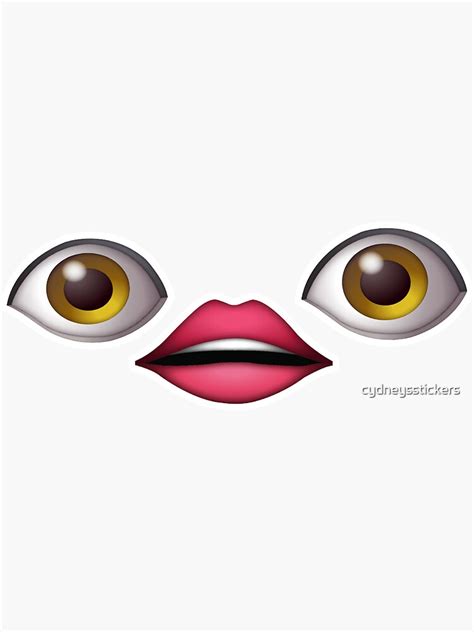 "eye lips eye emoji" Sticker by cydneysstickers | Redbubble