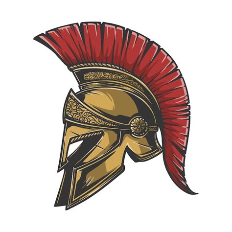 Premium Vector | Spartan helmet in easy to change color, add text and ...