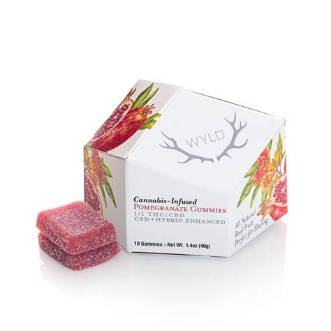 Pomegranate 1:1 CBD + Hybrid Enhanced Gummies | 100mg THC:100mg CBD ...