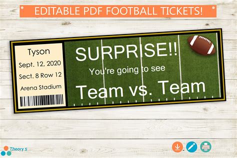 Printable Football Tickets - Printable Word Searches