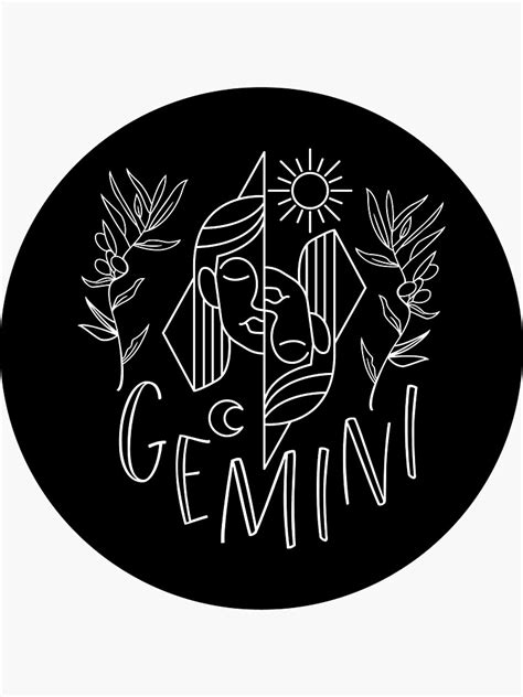 "Gemini zodiac sign sticker aesthetic delicate feminine cosmic space ...