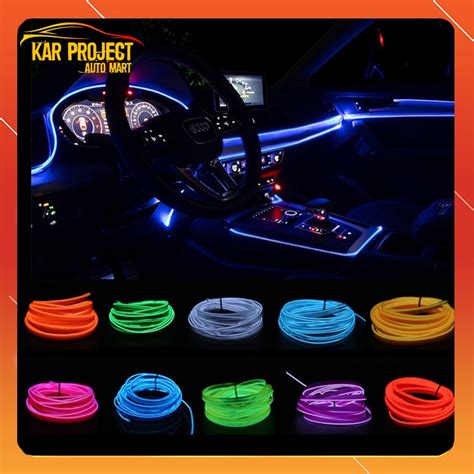 Car Interior Lighting LED Strip Wire Rope Car Led Decorative Light DIY ...