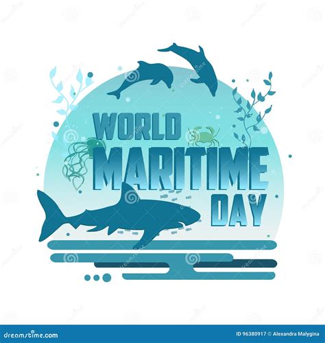 World Maritime Day Vector Concept Poster Stock Vector - Illustration of ...