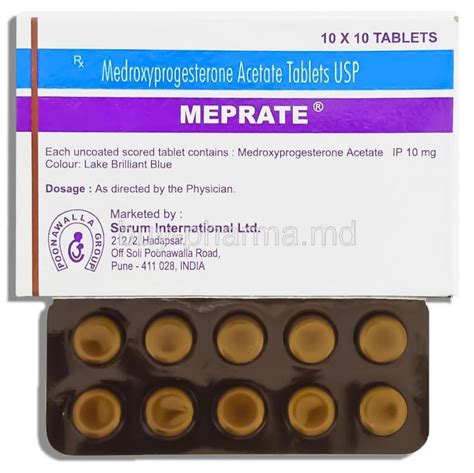 Medroxyprogesterone Tablet - Meprate Tablet Latest Price, Manufacturers ...