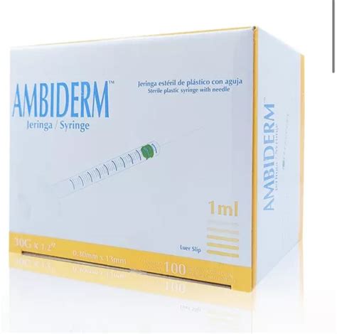 Jeringa de insulina 1ml aguja de ½ ambiderm - Tienda Xismed