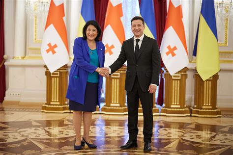 Volodymyr Zelenskyy following the negotiations with Salome ...