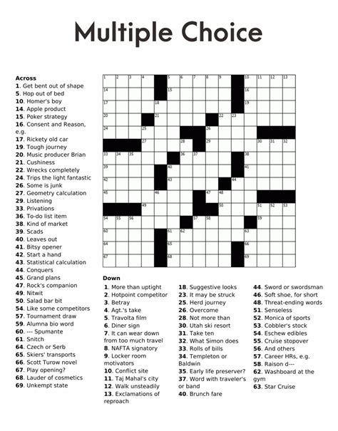 Free Printable Crosswords Puzzles