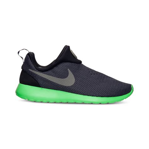 Nike Mens Roshe Run Slip On Casual Sneakers From Finish Line in Black ...