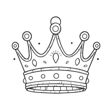 Crown Drawing Template Elegant Crown Illustration Stippling Line ...