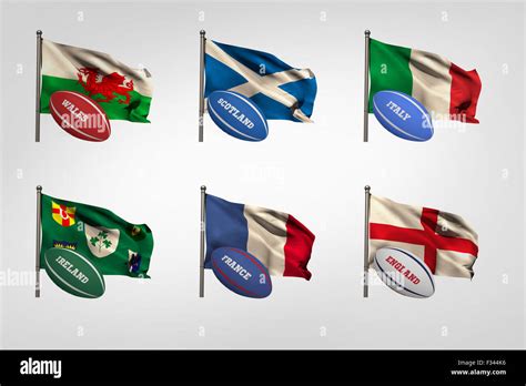 Six nations flags Stock Photo - Alamy