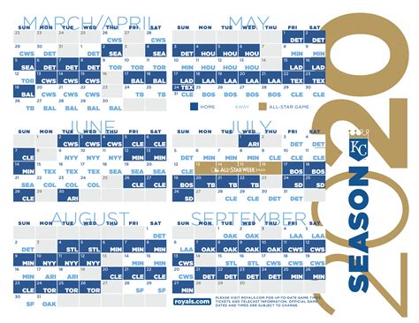 Royals Printable Schedule