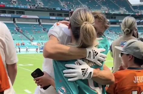 Alix Earle celebrates with Braxton Berrios as Miami Dolphins record ...