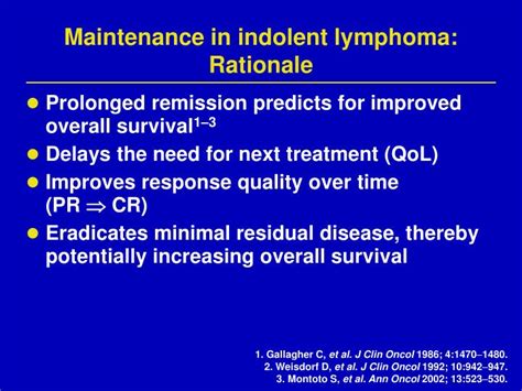 PPT - Extending survival in relapsed indolent lymphoma with induction ...