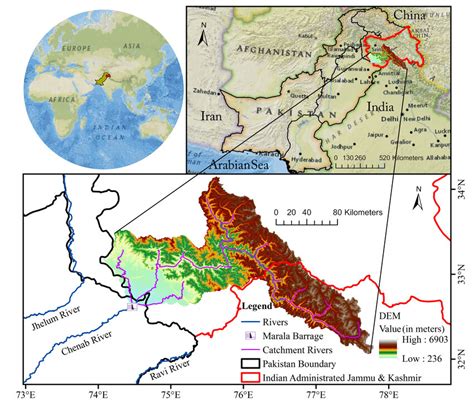 Study area of the Chenab River Basin | Download Scientific Diagram