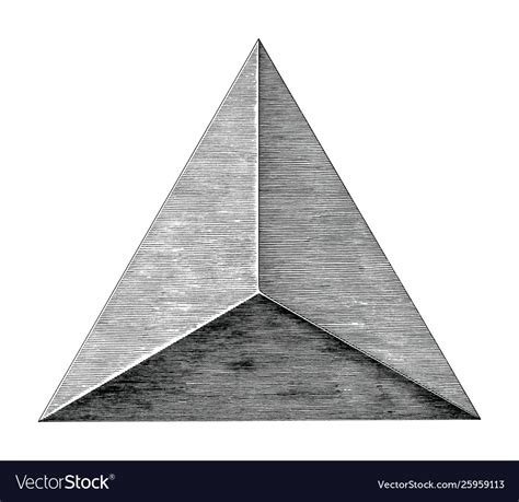 Vintage triangle hand draw black and white clip Vector Image