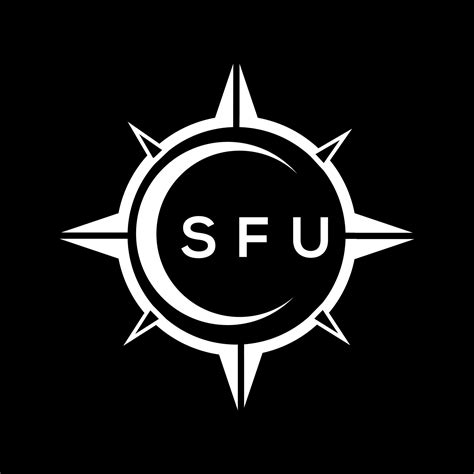 SFU abstract technology circle setting logo design on black background ...