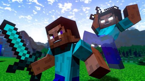 Herobrine And Steve Fighting