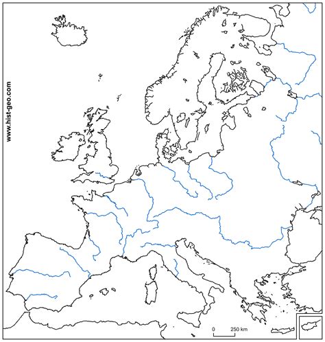 Looking for a free high definition outline map of european rivers to ...