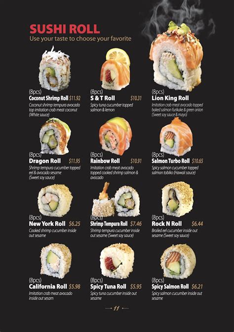 Menu - Sushi Go Go