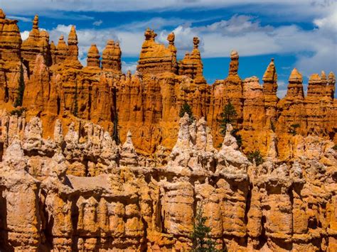 Two Rows of Hoodoo Rock Formations Stock Photo - Image of park, tall ...