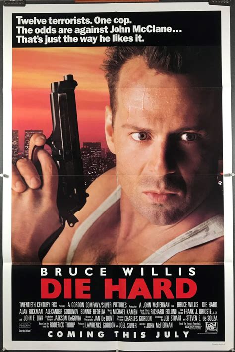 DIE HARD, Original, Vintage Action Movie Poster starring Bruce Willis ...