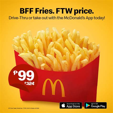 Get McDo's BFF fries for only P99 until August 31