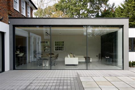 exterior view of minimal windows to rear extension in London showcasing ...