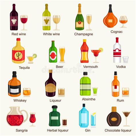 Alcohol drinks collection. Vector Illustration. , #Sponsored, #drinks ...