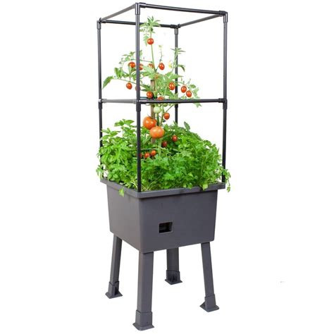 Self Watering Elevated Planter Raised Garden Bed Trellis and Greenhous