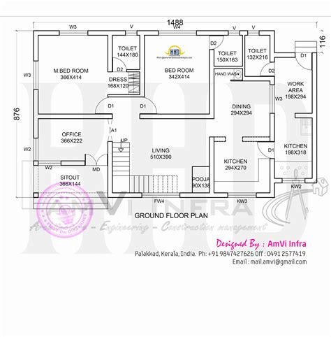 Floor plan and elevation of modern house - Kerala Home Design and Floor ...