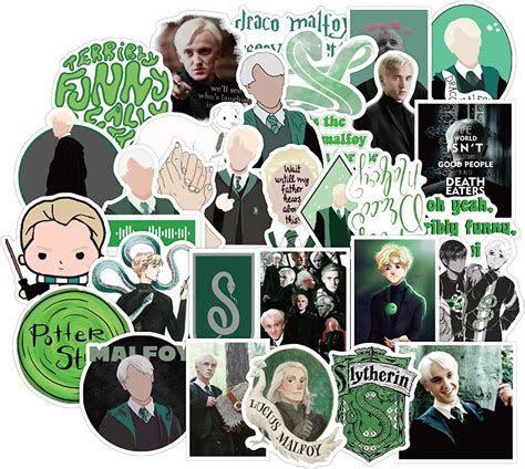 Lanseede 50PCS Wizard Stickers Draco Malfoy Stickers Decals Laptop ...