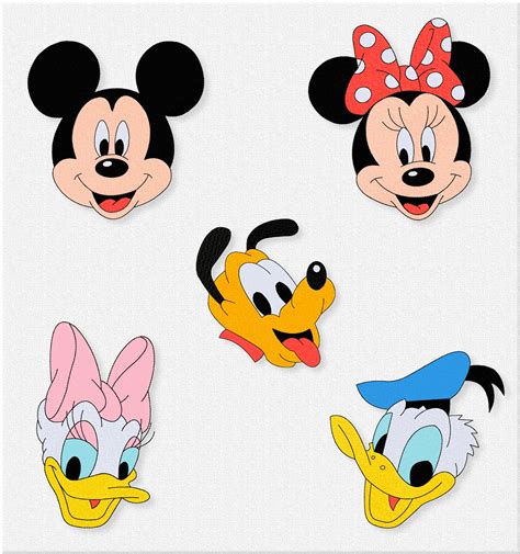 Set of 5 Embroidery Designs Cartoon Characters. Duck Mouse - Etsy