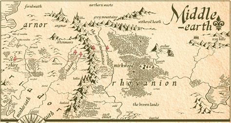 Gallery For > Middle Earth Map The Hobbit Path | Middle earth map ...