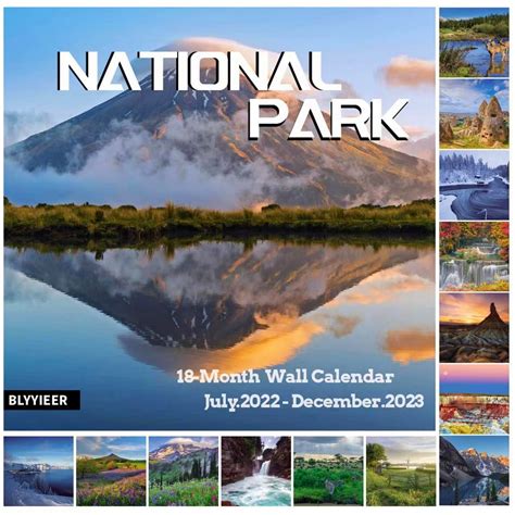 Buy 2023 Wall NATIONAL PARKS, 14 Monthly Nature Wall , Jul.2022 - Dec ...