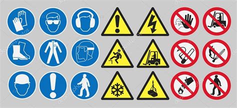 Work safety signs Stock Vector by ©Thomaspajot 63890925