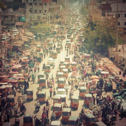 Crowded Street In India Stock Photo - Download Image Now - iStock