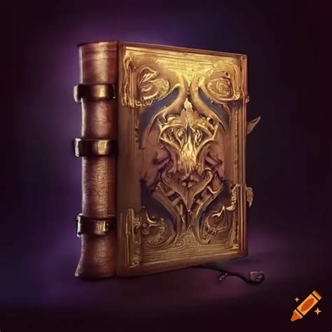 Illustration of a fantasy grimoire book on Craiyon