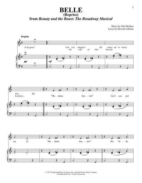 Belle (Reprise) | Sheet Music Direct