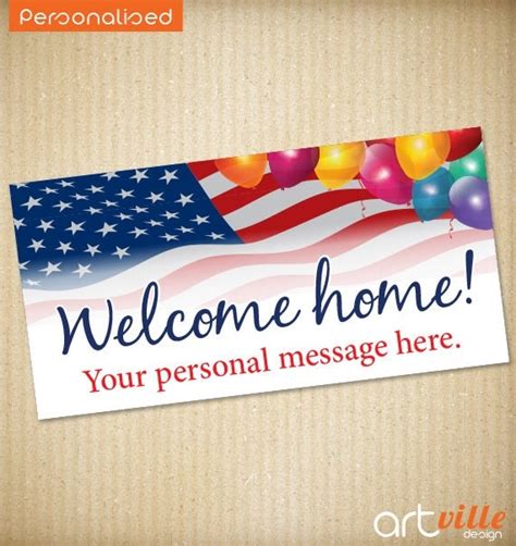 Welcome Home Military Banner 72x36 Personalized