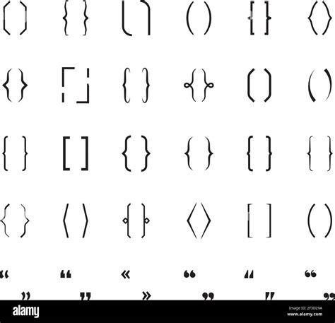 Curly braces. Parenthesis school signs print brackets vector symbols ...