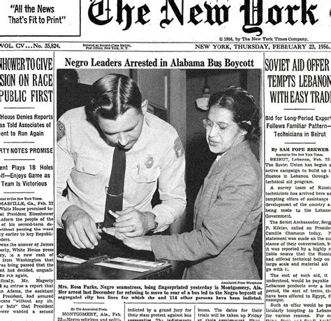 Rosa Parks refused to give up a bus seat, this day in 1955. Pictured ...