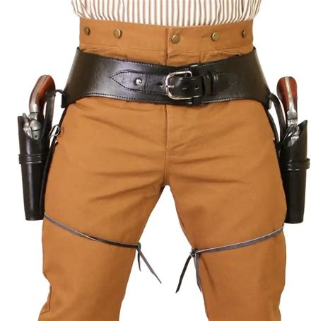 Historical Emporium Men's Double Plain Leather Western Gun Belt and ...