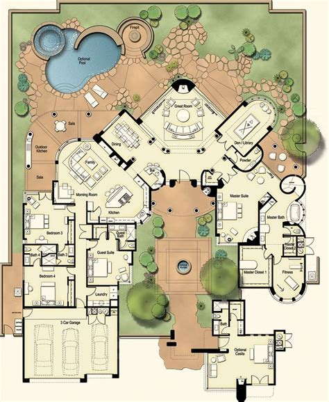 Castillo: A grand desert Residence with no detail overlooked, this plan ...