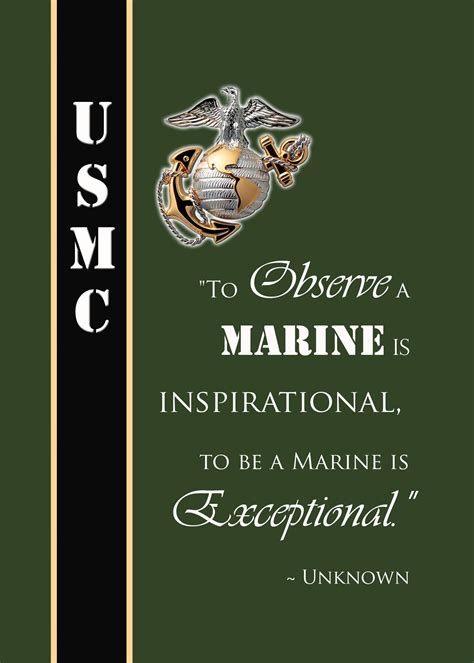 Famous Marine Quote. To observe a Marine is inspirational, to be a ...