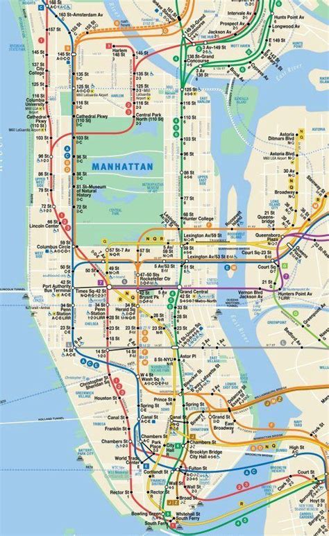 NYC Subway Map - Free Manhattan Neighborhood Map