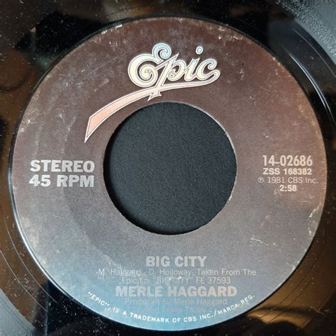 Merle Haggard – Big City (1981, Pitman Pressing, Vinyl) - Discogs