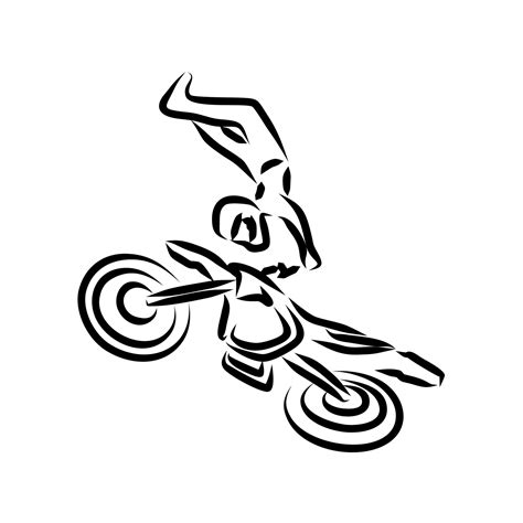 line drawing of dirt bike 11463655 Vector Art at Vecteezy