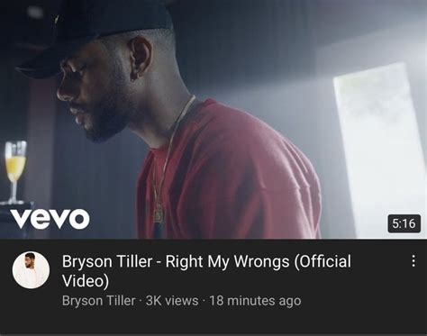 right my wrongs music video out now🖤 | Bryson tiller, Tiller, Music videos