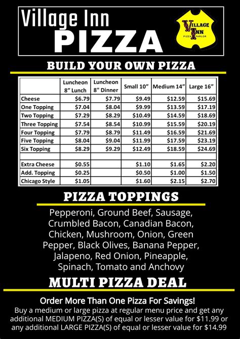 Menu – Village Inn Pizza Parlor